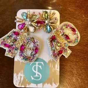 40th Birthday Sparkle Beaded Earrings New